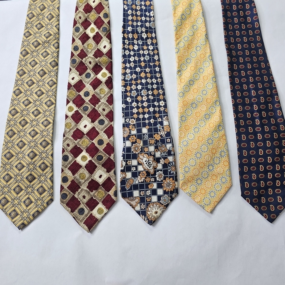 Tie Bundle Of 5 - Various Funky Patterns 100% Silk